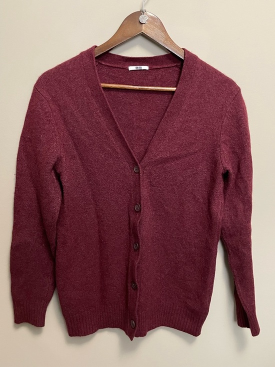 Uniqlo Sweaters - Uniqlo Burgundy Wool Alpaca Blend Cardigan Women’s Size Small
